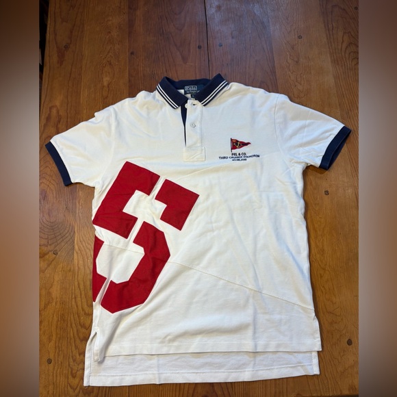 Polo Ralph Lauren PRL Yacht Club Cruiser Flag Short Sleeve Polo Shirt Medium - Picture 1 of 8